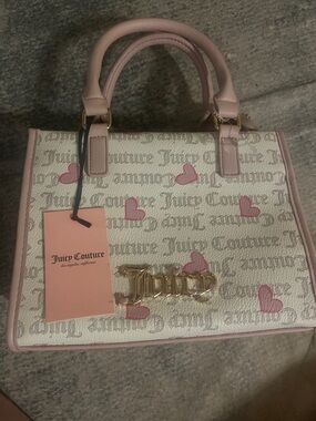 Juicy Couture Pink and Cream Heart Satchel